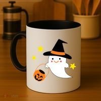 Halloween Ghost Kawaii Trick or Treating Pumpkin Coffee Mug thumb 4