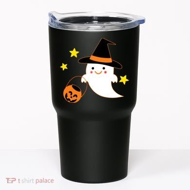 Halloween Ghost Kawaii Trick or Treating Pumpkin Tumbler