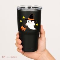 Halloween Ghost Kawaii Trick or Treating Pumpkin Tumbler thumb 2