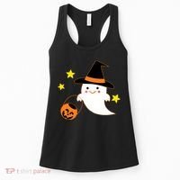 Halloween Ghost Kawaii Trick or Treating Pumpkin Women's Tank Top thumb 0