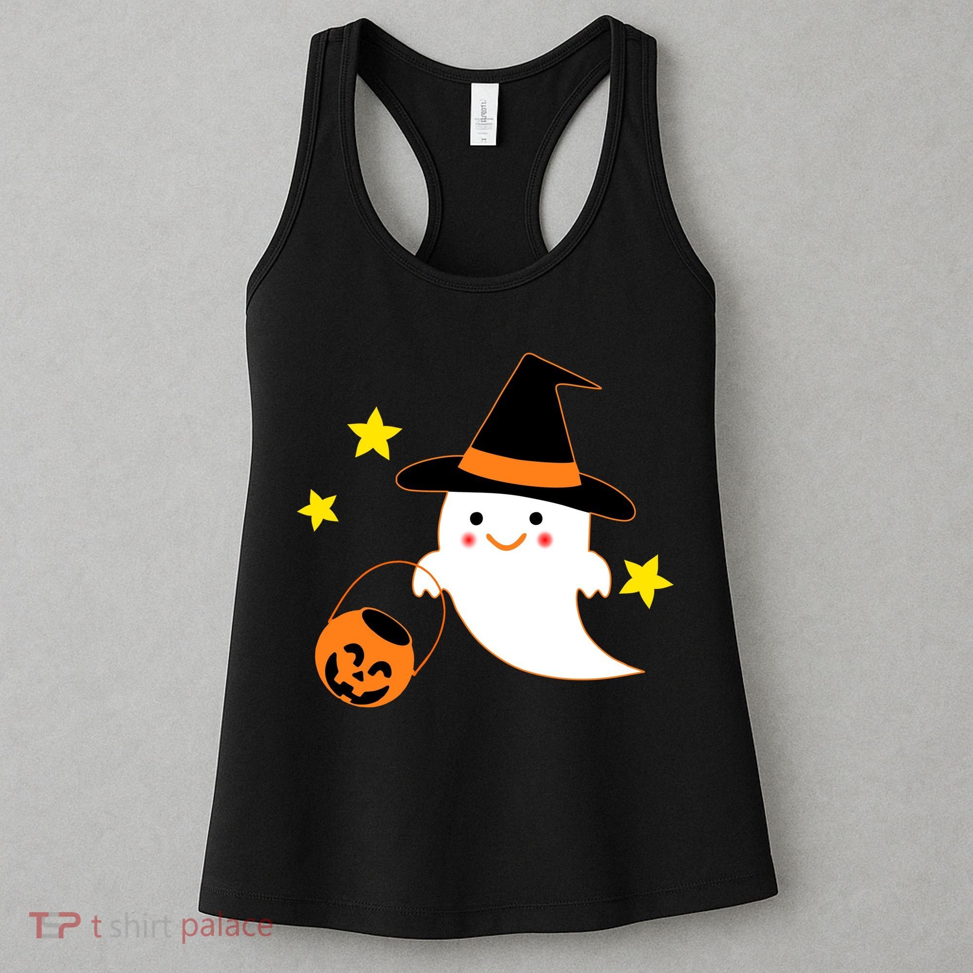 Halloween Ghost Kawaii Trick or Treating Pumpkin Women's Tank Top