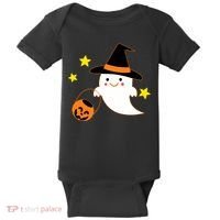 Halloween Ghost Kawaii Trick or Treating Pumpkin Baby Bodysuit thumb 0