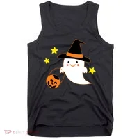 Halloween Ghost Kawaii Trick or Treating Pumpkin Tank Top thumb 0