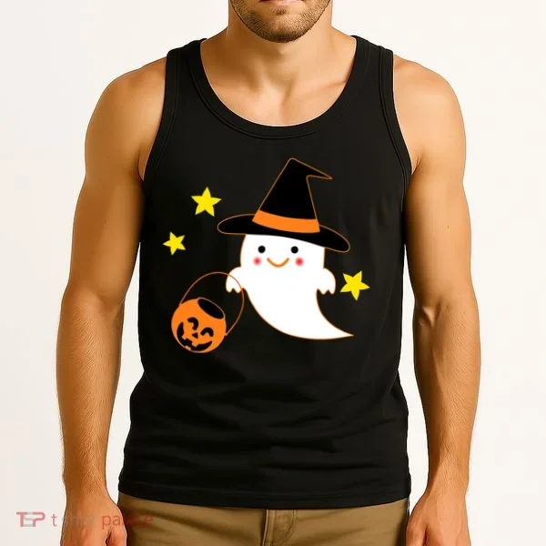 Halloween Ghost Kawaii Trick or Treating Pumpkin Tank Top