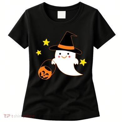Halloween Ghost Kawaii Trick or Treating Pumpkin Women's T-Shirt