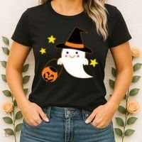 Halloween Ghost Kawaii Trick or Treating Pumpkin Women's T-Shirt thumb 2