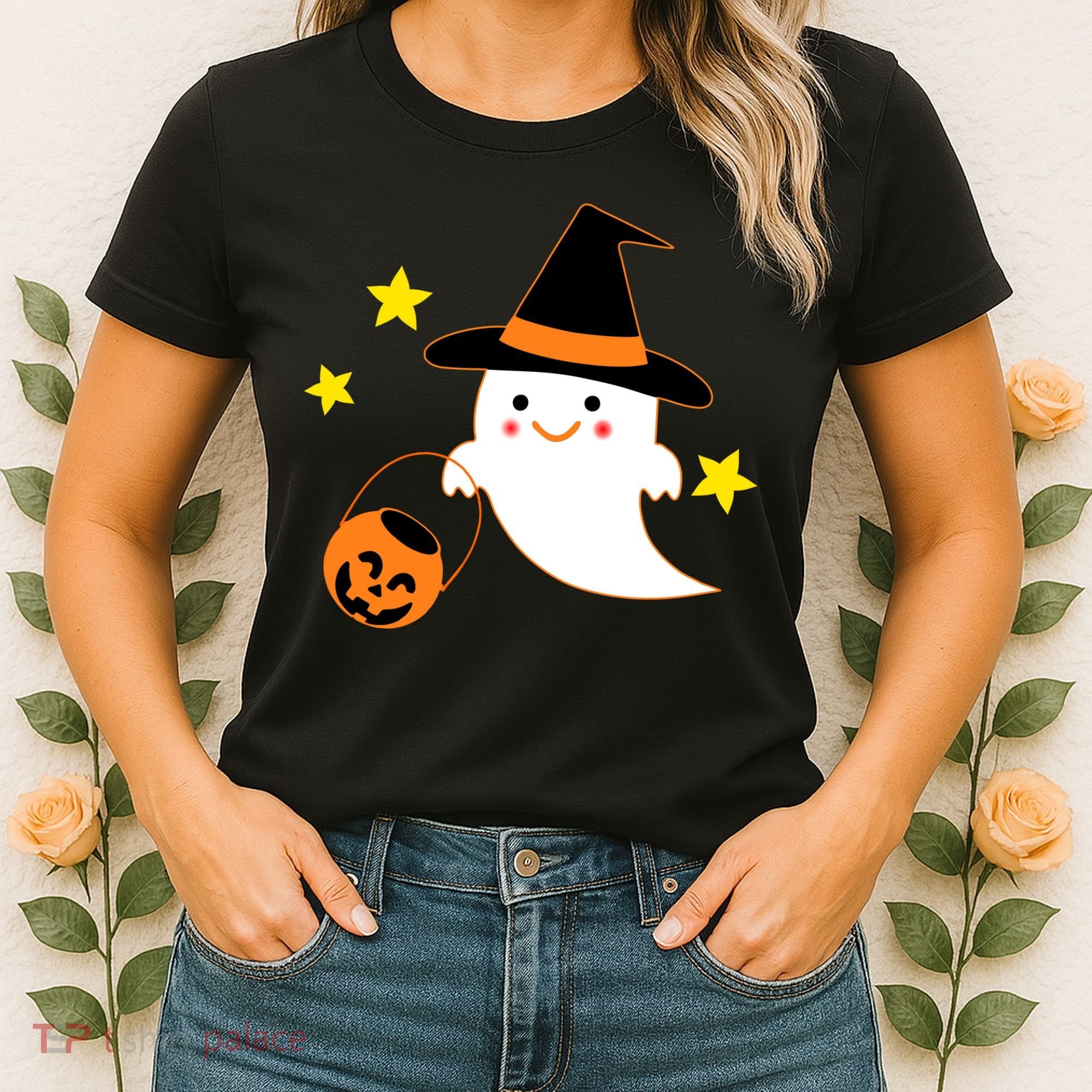 Halloween Ghost Kawaii Trick or Treating Pumpkin Women's T-Shirt