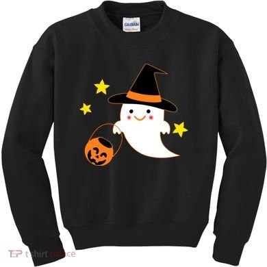 Halloween Ghost Kawaii Trick or Treating Pumpkin Kids Sweatshirt