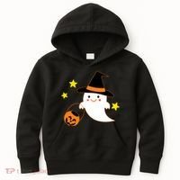 Halloween Ghost Kawaii Trick or Treating Pumpkin Kids Hoodie thumb 0