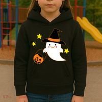 Halloween Ghost Kawaii Trick or Treating Pumpkin Kids Hoodie thumb 3