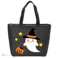 Halloween Ghost Kawaii Trick or Treating Pumpkin Tote Bag thumb 0