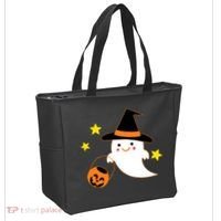 Halloween Ghost Kawaii Trick or Treating Pumpkin Tote Bag thumb 2