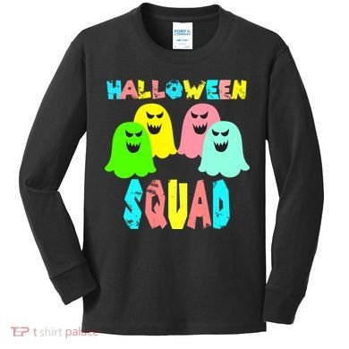 Halloween Ghost Squad Kids Long Sleeve Shirt