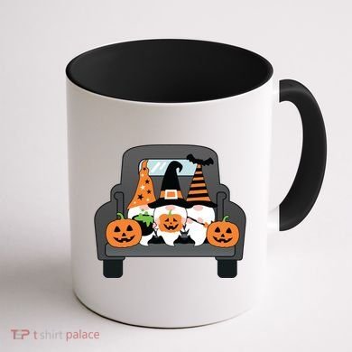 Halloween Gnomes In Truck Coffee Mug back
