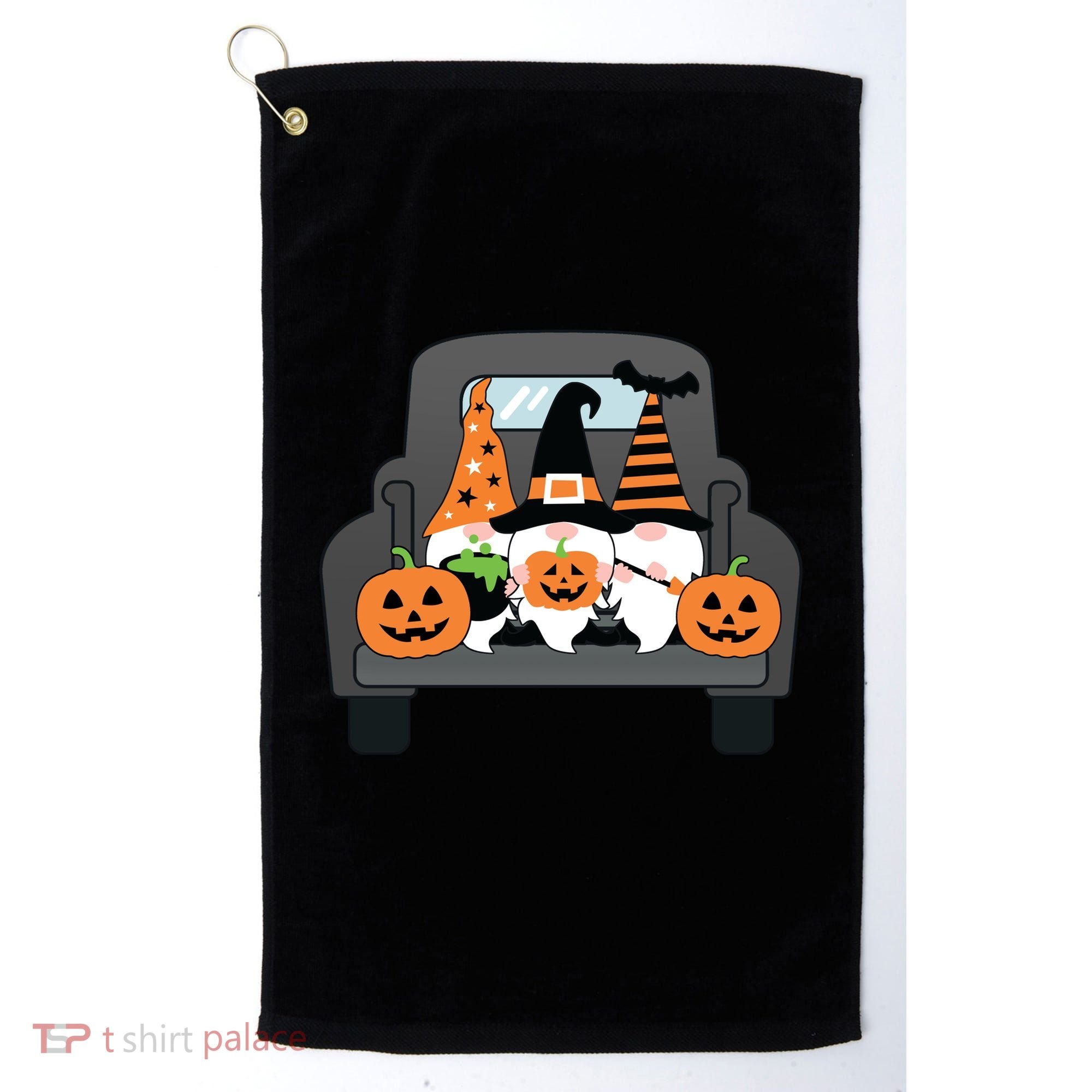 Halloween Gnomes In Truck Golf Towel