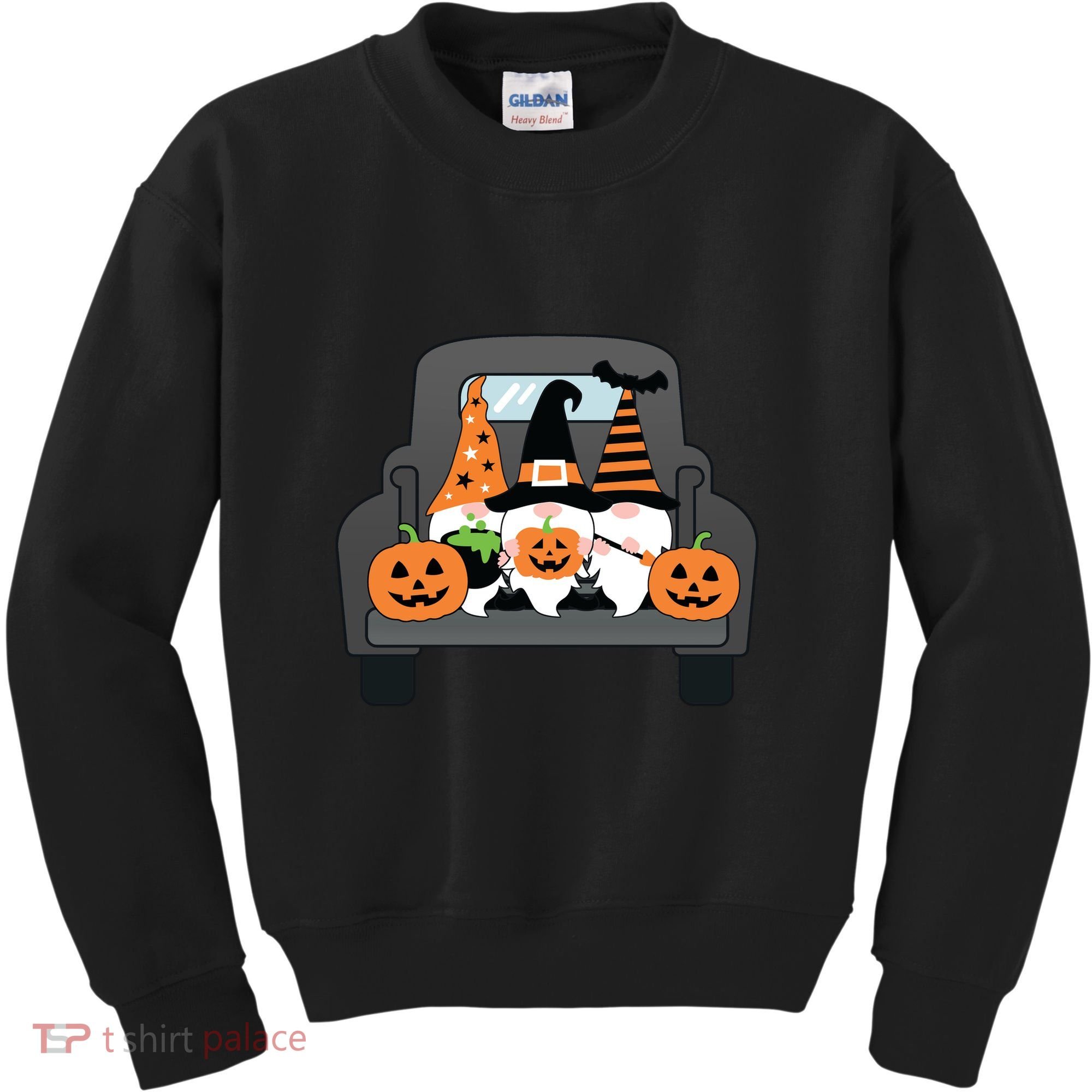 Halloween Gnomes In Truck Kids Sweatshirt