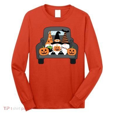 Halloween Gnomes In Truck Long Sleeve Shirt