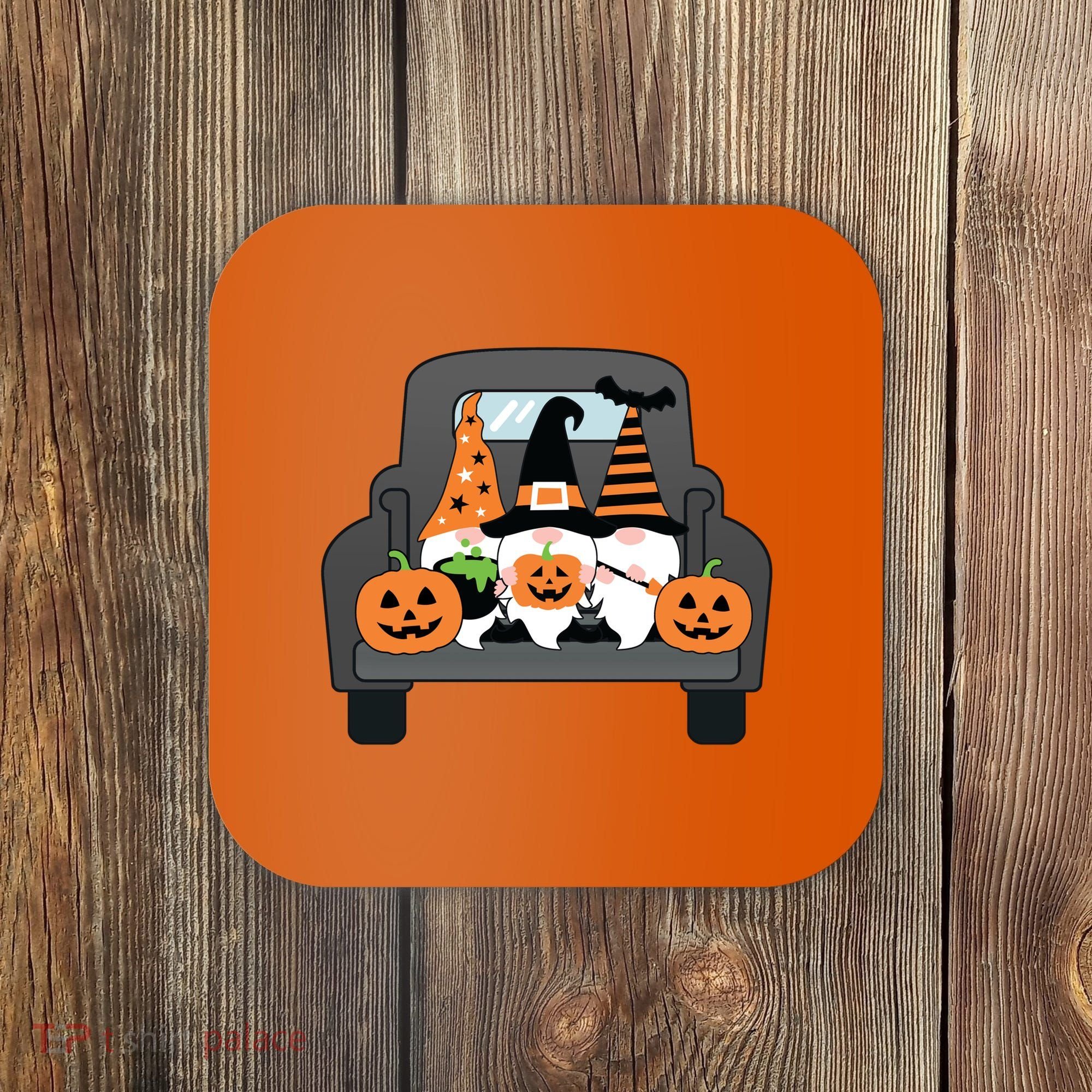 Halloween Gnomes In Truck Coaster