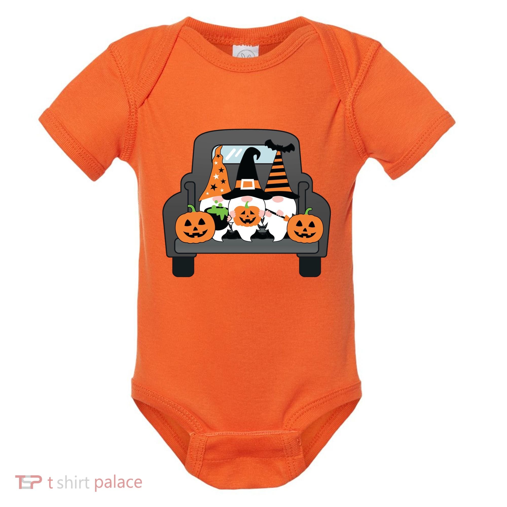 Halloween Gnomes In Truck Baby Bodysuit