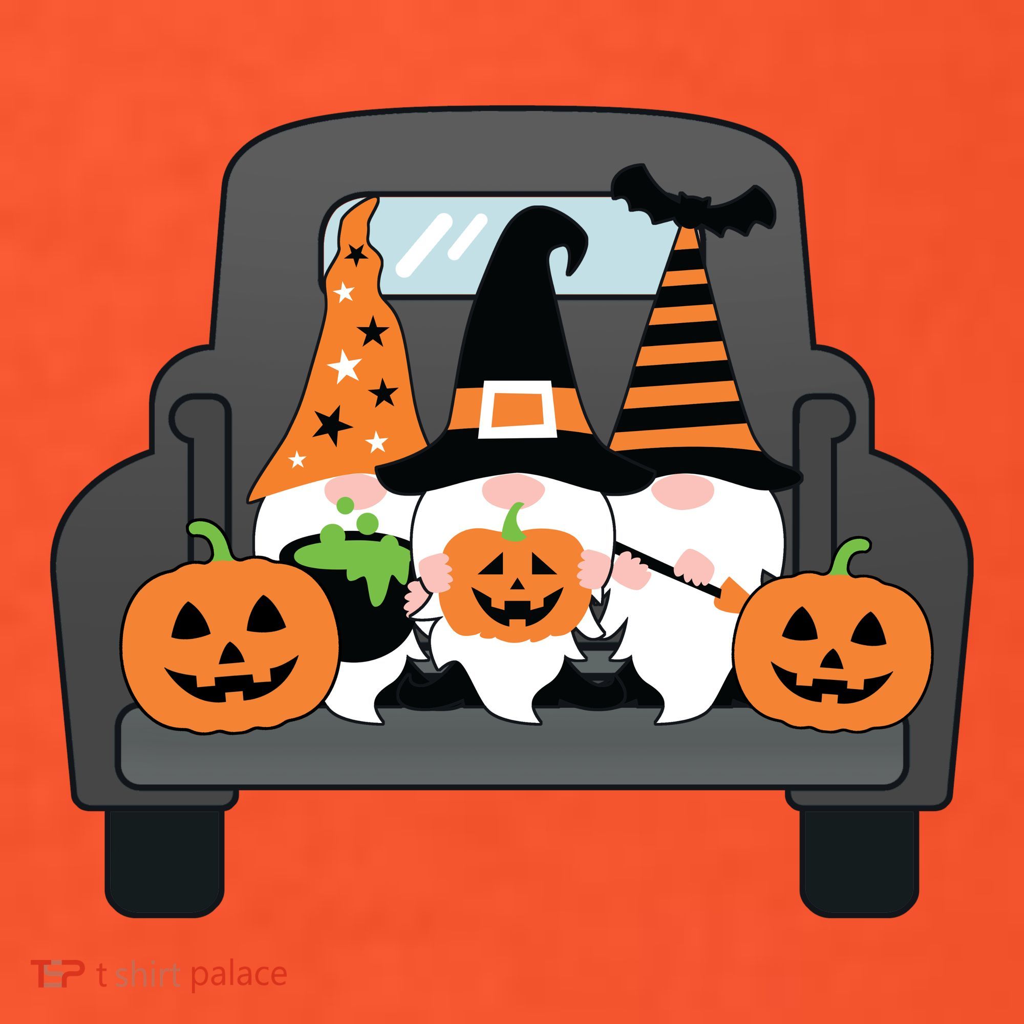 Halloween Gnomes In Truck Visor
