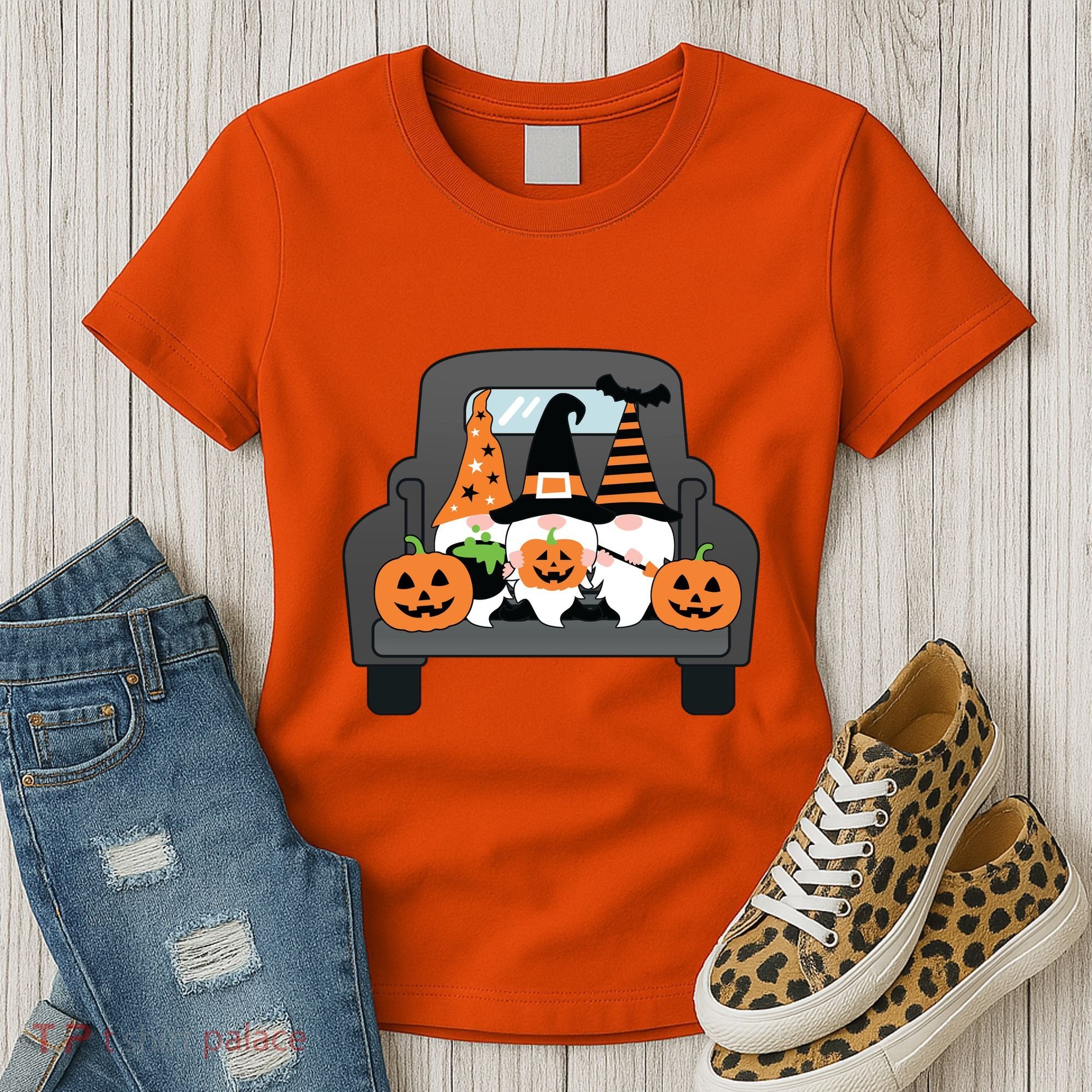 Halloween Gnomes In Truck Women's T-Shirt