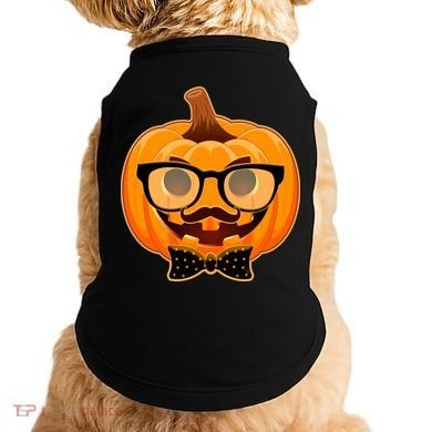 Halloween Hipster Pumpkin Doggie Tank