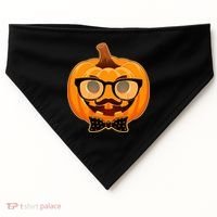 Halloween Hipster Pumpkin USA-Made Doggie Bandana thumb 0