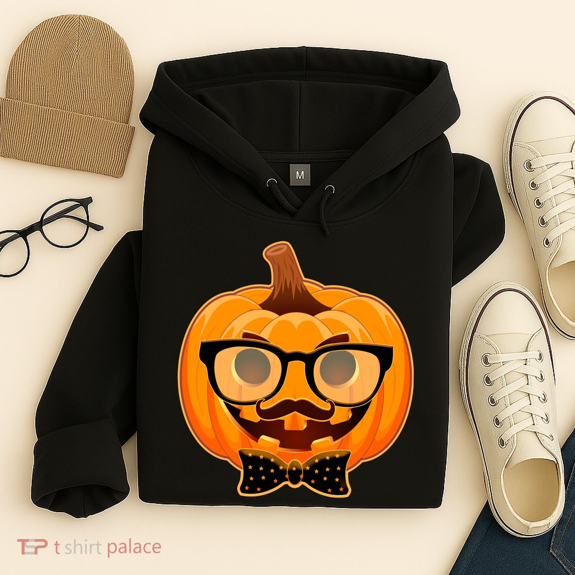 Halloween Hipster Pumpkin Hoodie