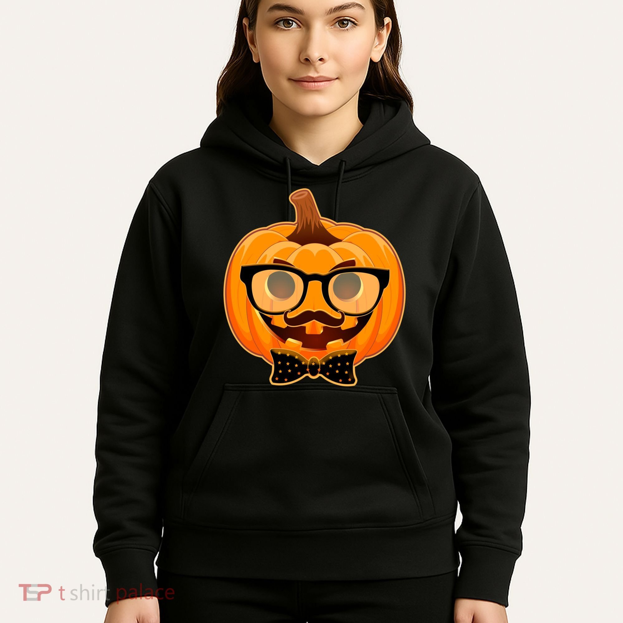 Halloween Hipster Pumpkin Hoodie