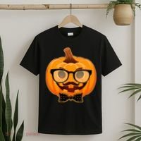 Halloween Hipster Pumpkin T-Shirt thumb 2