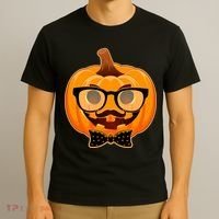 Halloween Hipster Pumpkin T-Shirt thumb 3