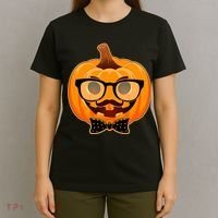 Halloween Hipster Pumpkin T-Shirt thumb 4
