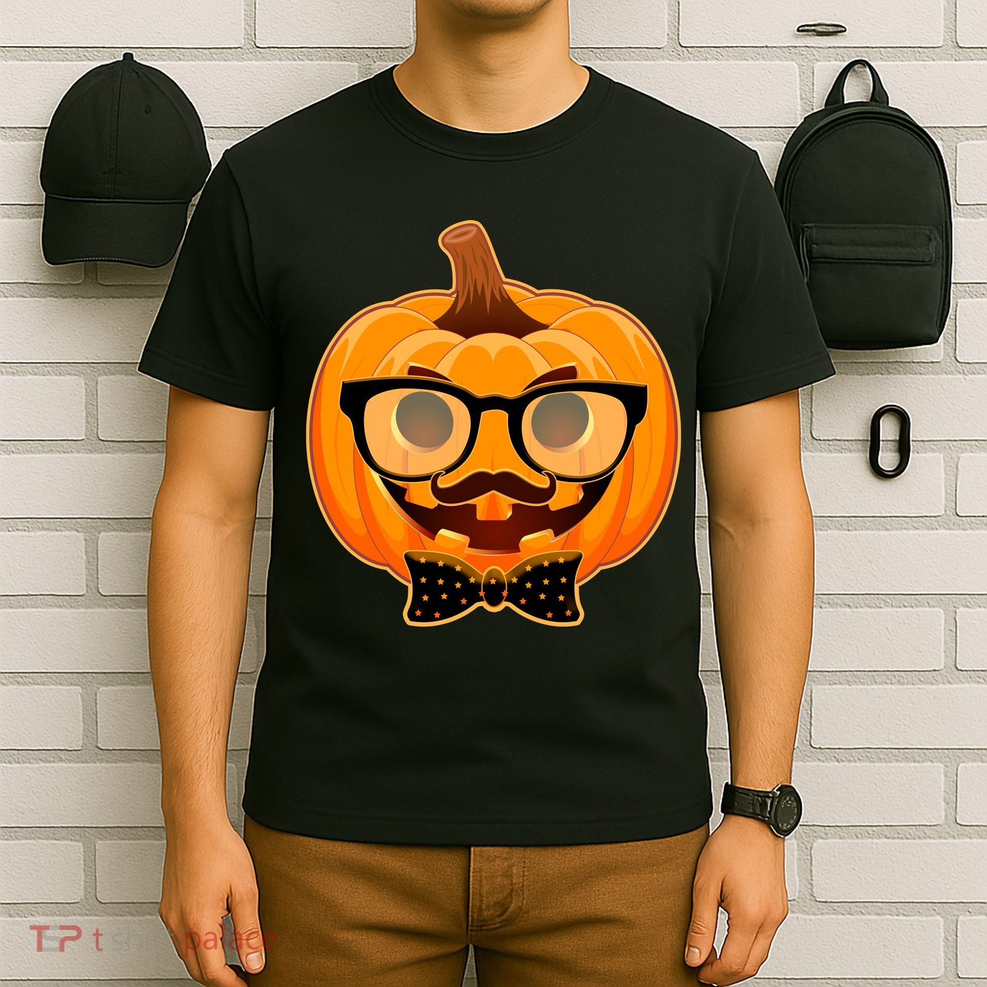 Halloween Hipster Pumpkin T-Shirt