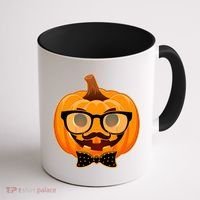 Halloween Hipster Pumpkin Coffee Mug thumb 1