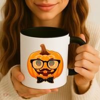 Halloween Hipster Pumpkin Coffee Mug thumb 3