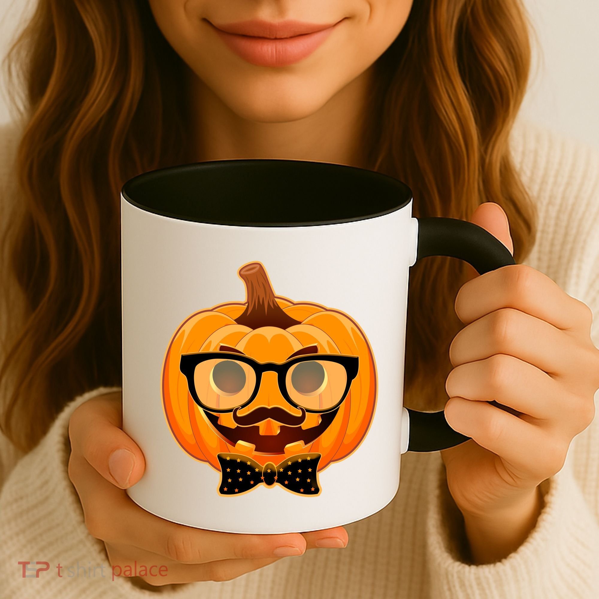 Halloween Hipster Pumpkin Coffee Mug