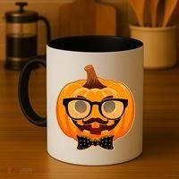 Halloween Hipster Pumpkin Coffee Mug thumb 4
