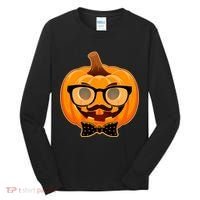 Halloween Hipster Pumpkin Tall Long Sleeve Shirt thumb 0