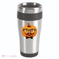 Halloween Hipster Pumpkin 16oz Travel Tumbler thumb 0