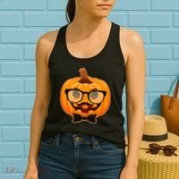 Halloween Hipster Pumpkin Women's Tank Top thumb 2