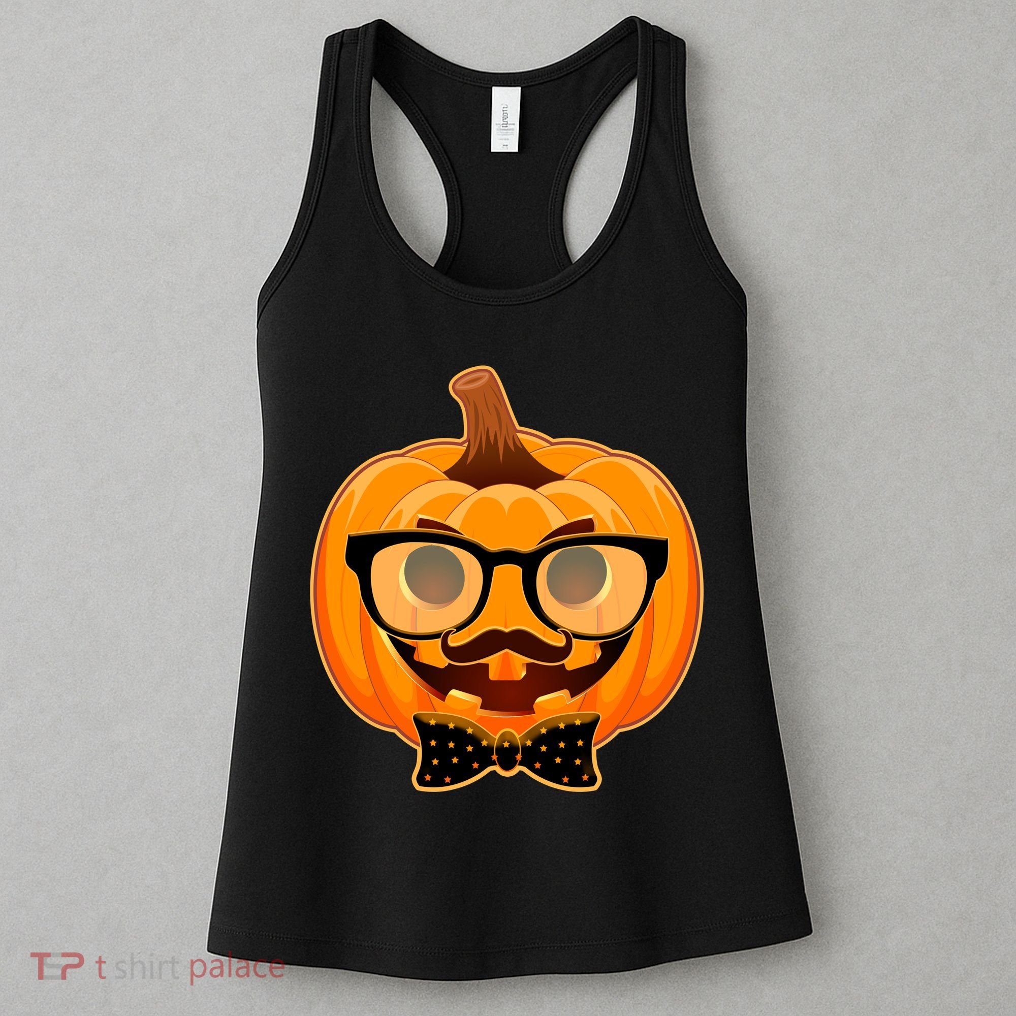 Halloween Hipster Pumpkin Women's Tank Top