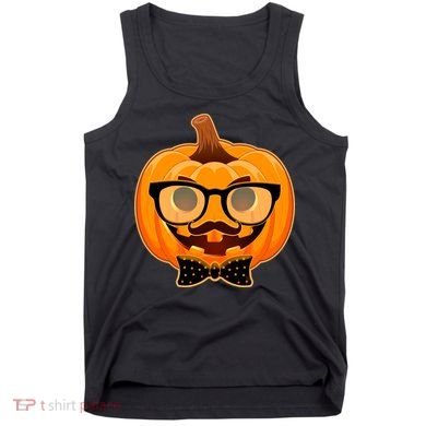 Halloween Hipster Pumpkin Tank Top