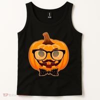 Halloween Hipster Pumpkin Tank Top thumb 2