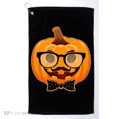 Halloween Hipster Pumpkin Golf Towel