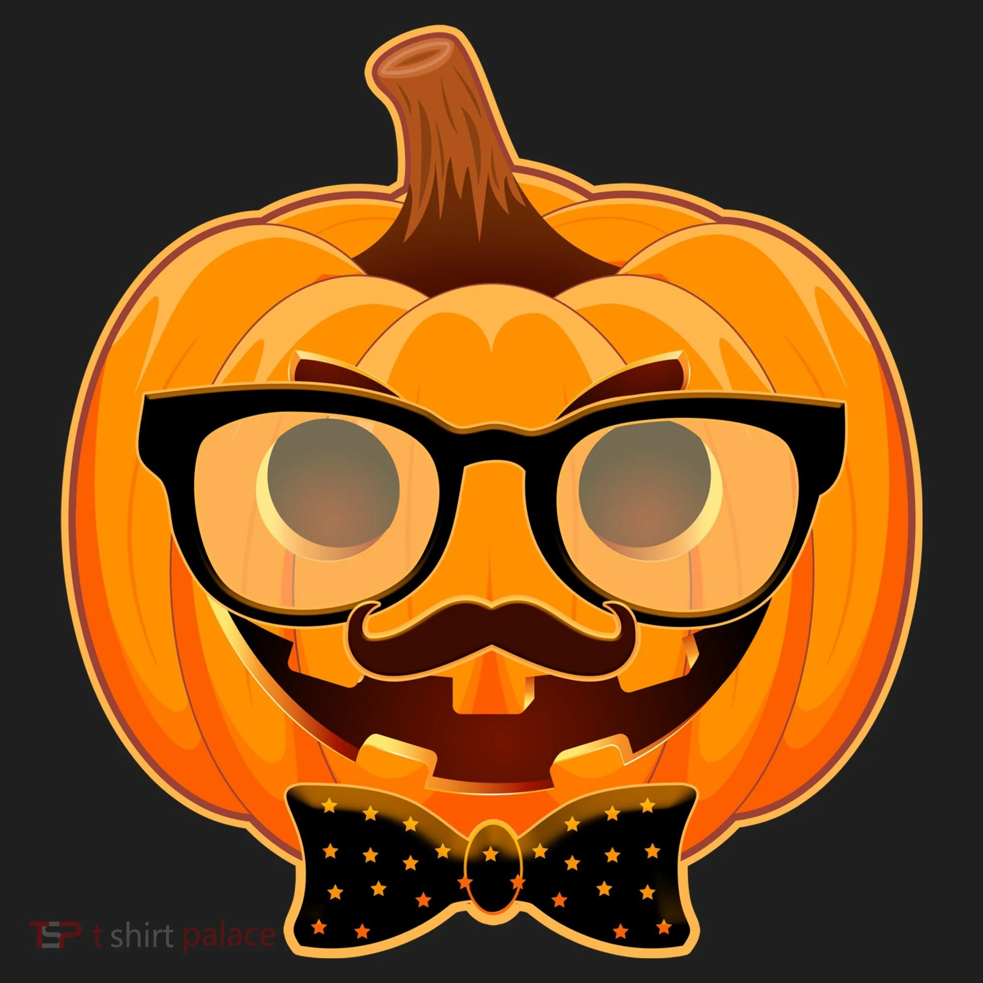Halloween Hipster Pumpkin Golf Towel
