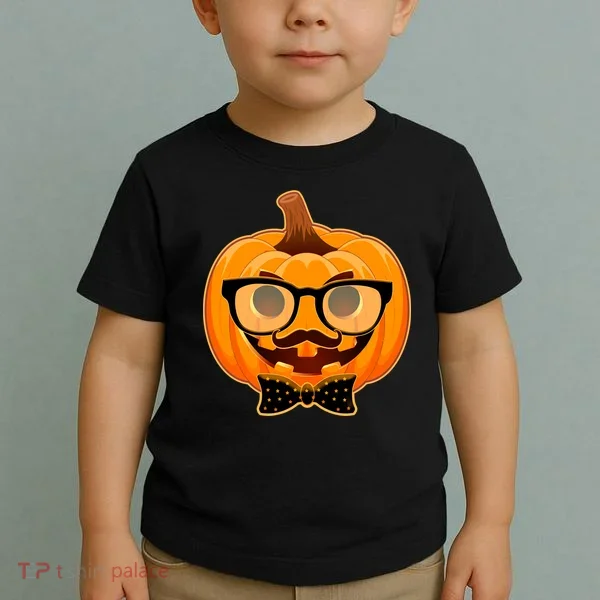 Halloween Hipster Pumpkin Toddler T-Shirt