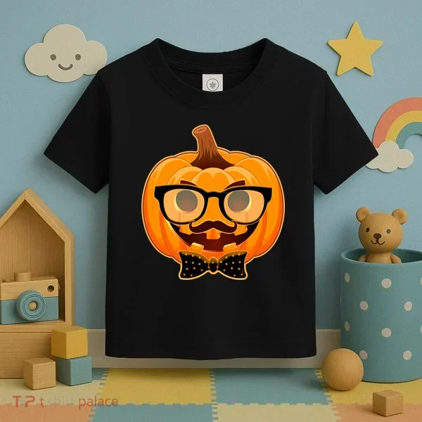 Halloween Hipster Pumpkin Toddler T-Shirt