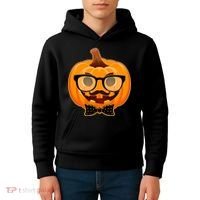 Halloween Hipster Pumpkin Kids Hoodie thumb 4