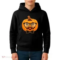 Halloween Hipster Pumpkin Kids Hoodie thumb 4