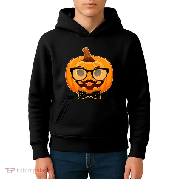 Halloween Hipster Pumpkin Kids Hoodie